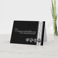 2019 Black & Silver Graduation Congratulations Card