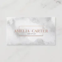 Marble Rose Gold stylist salon spa makeup Business Card