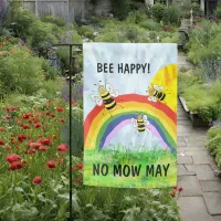 No mow May bee happy eco garden lawn sign