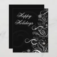 Budget Christmas Tree Black Business Holiday Card
