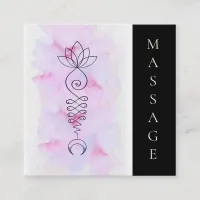 *~* Moon Lotus Energy  Reiki Massage Therapist Square Business Card
