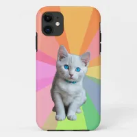 Cutest cat colorful rainbow iPhone 11 case