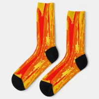 Splatter Art Citrus Orange Yellow Abstract Art Socks