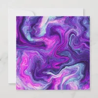 Purple, Blue, Pink Marble Fluid Art Miss You