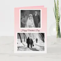 Custom Happy Valentine's Day Then and Now Photos Card