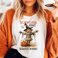 Scarecrow Kisses Harvest Wishes Vintage Halloween Tri-Blend Shirt