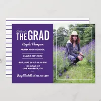 Purple and White Graduation Party Invitation