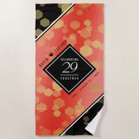 Elegant 29th Garnet Wedding Anniversary Beach Towel