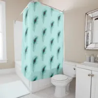 Pretty Turquoise Peacock Feathers Shower Curtain