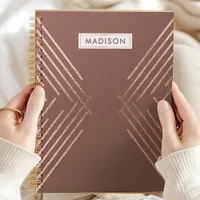 Rose Gold Mauve Modern Geometric Persoanlized Planner