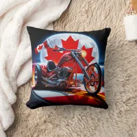 Bold Canadian chopper under a full moon Throw Pillow