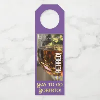 Fancy Retirement Celebration Bottle Hanger Tags