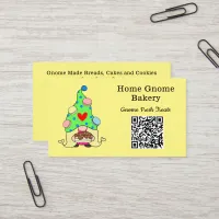 QR Code Gnome Hometown Bakery Lemon Yellow Business Card