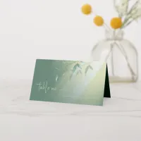 Shadow Leaf Wedding Green ID947 Place Card