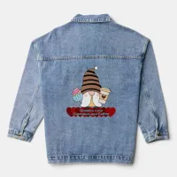 Gnomes Love Cupcakes and Coffee Womens Denim Jacket