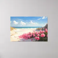 *~* Beach Roses Petals TV2 Stretched Canvas Print