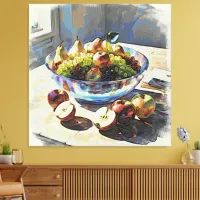 *~* 12 Crystal Bowl Still Life Fruit SC6 Canvas Print