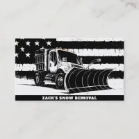 *~* Snow Removal  Plow Flag Patrioting Truck AP74 Business Card