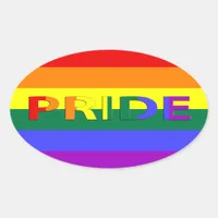 LGBT Pride Rainbow Flag Oval Sticker