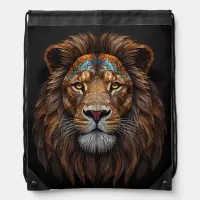 Majestic Mosaic Lion Head Reusable Grocery Bag