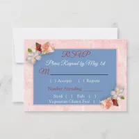 Burgundy Blush Pink Rose Gold Wedding RSVP card