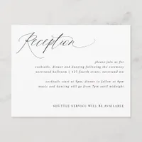 Modern Elegant Calligraphy Wedding Reception Card