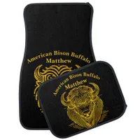 Stylish Design of a Gold Bison Buffalo Head Car Floor Mat