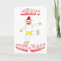 Martial Arts Yellow Belt Merry Kick-Mas Christmas Holiday Card