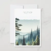 Pine Forest Wedding RSVP Card