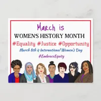 March is International Women's Day Postcard