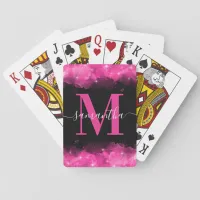 Pink Celestial Signature Monogram Playing Cards
