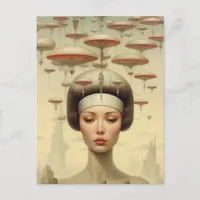 Scifi Steampunk Woman Postcard