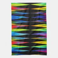 [Rainbow Fiesta] Harlequin Geometric Modern Black Kitchen Towel