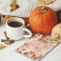 Autumn Fall Brown Leaves Happy Thanksgiving Notepad