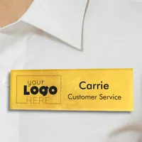 Gold Faux Foil Your Logo Employee Staff Name Badge