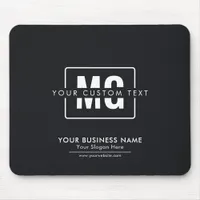 Modern Professional Monogram Logo Black & White  Mouse Pad