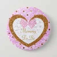 Pink and Gold Mama to Be Baby Shower Button