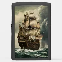 Pirate Ship In Stormy Seas Zippo Lighter