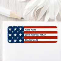 [Patriotic American]  USA Stars & Stripes Flag Label