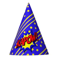 Kapow Pop Art Cartoon Superpower Birthday Hat