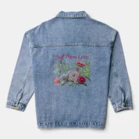 Magenta Accent Floral Mother's Day Denim Jacket