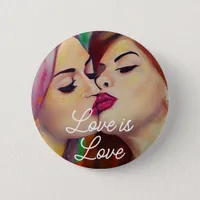 Love is Love | Two Women Kissing Button