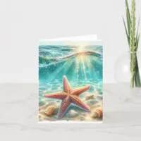 Coastal Under the Sea Starfish Thank You Card