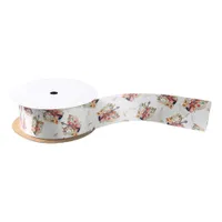 Floral Violins Gold Music Notes Christmas Holiday Satin Ribbon