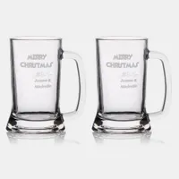 Merry Christmas All Our Love 'Names" etched Stein