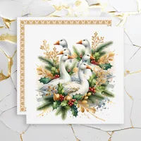 Six Geese a-Laying | Twelve Days of Christmas Holiday Card