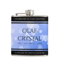 Chic 45th 51st 65th Sapphire Wedding Anniversary Flask