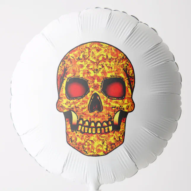 Frightening Halloween skull with red eyes  Balloon