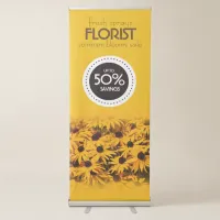 Beautiful Yellow Flowers Florist Summer Sale Retractable Banner