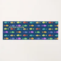 Cute colorful fish in love pattern yoga mat